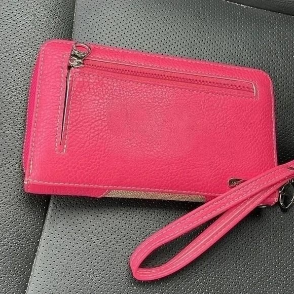 ❤️2/$30❤️Montana West Wallet Ride Wild Live Free Pink Studded Strap Colorful - Picture 2 of 8
